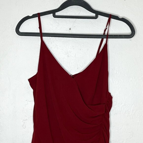 Rebecca Minkoff Kinsley Shirred Dress Red Spaghetti Strap Size 0 - Picture 2 of 8
